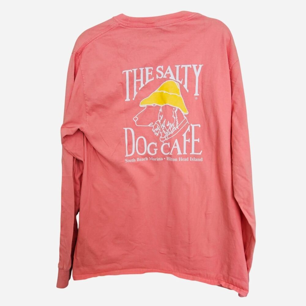 pink the salty dog cafe graphic long sleeve tee